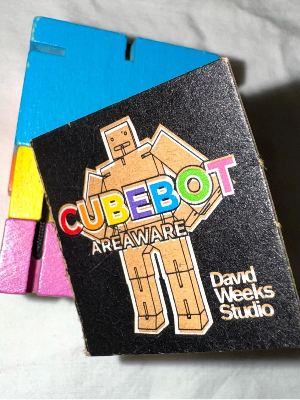 Colorful Wooden Cubebot fidget Robot cube Puzzle - Multicolor David weeks